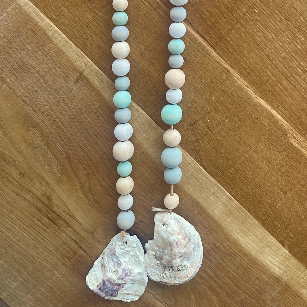 Coastal Decor, Handmade By Local Artist, Beaded Oyster Tassel, Pair of 2